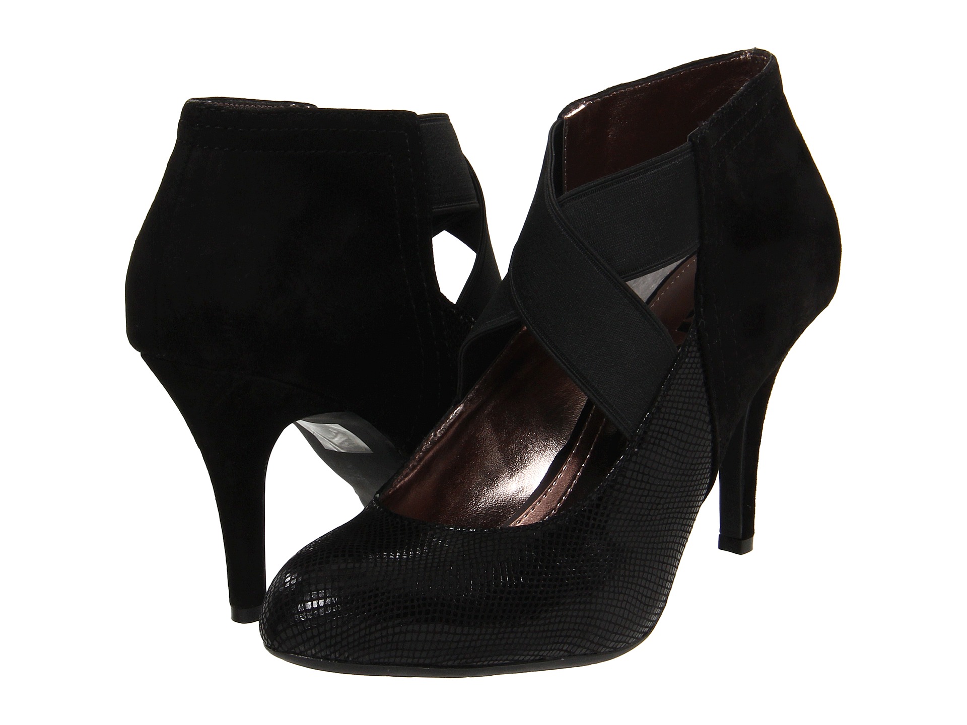 DKNY - Teela (Black Embossed Shimmer Snake) - Footwear
