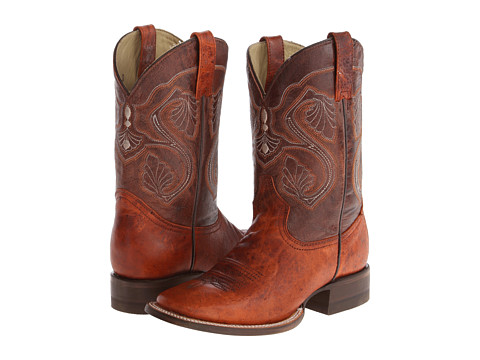 ... Double Welt Wide Square Toe Boot Orange Brown | Shipped Free at Zappos