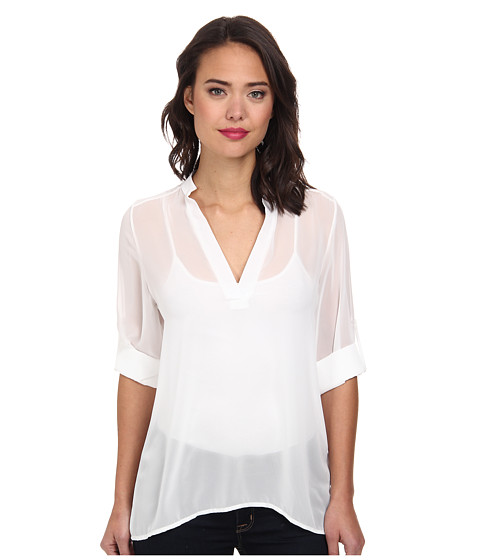 Christin Michaels Sophie Blouse with Roll Sleeves 