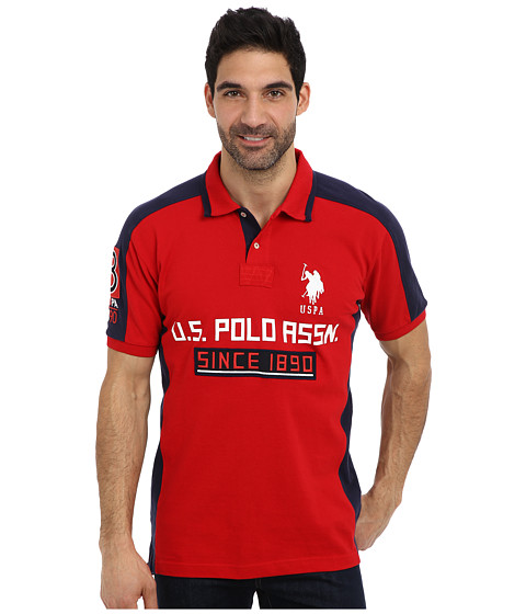 U.S. POLO ASSN. Short Sleeve Multi Logo Pique Polo 