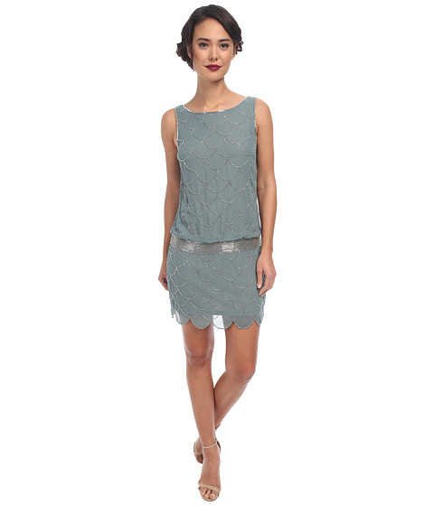 Adrianna Papell Short Fish Scale Bead Dress 