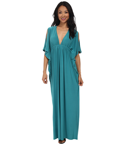Tbags Los Angeles Open Sleeves Bat Wing Maxi Dress with Cutout Back 