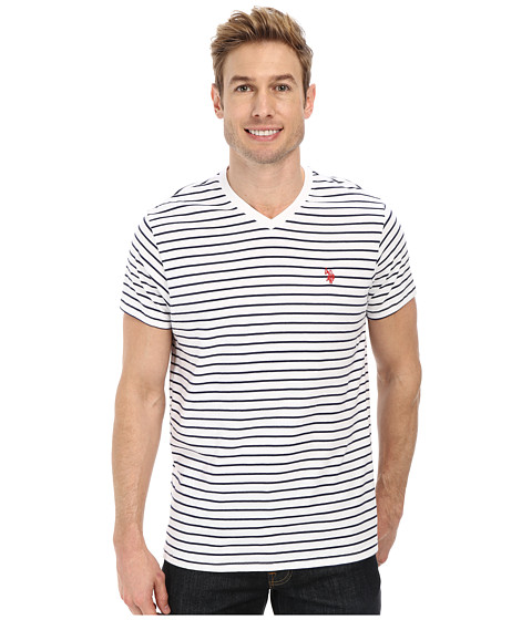 U.S. POLO ASSN. Thin Stripe V-Neck T-Shirt 