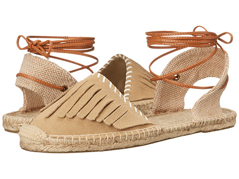 Soludos Leather Fringe Classic Sandal Fawn - Zappos Free Shipping ...