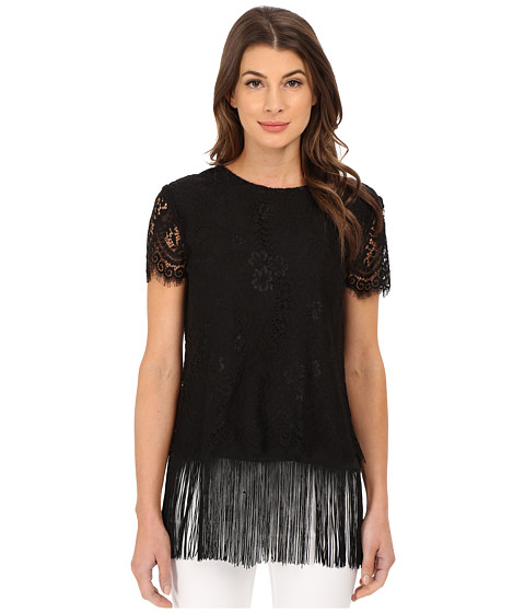 Nicole Miller Sascha Fringe and Lace Top Dress 