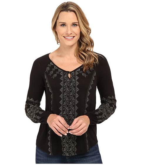 Lucky Brand Metallic Embroidered Top 