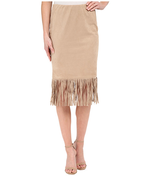 B Collection by Bobeau Faux Suede Fringe Skirt 