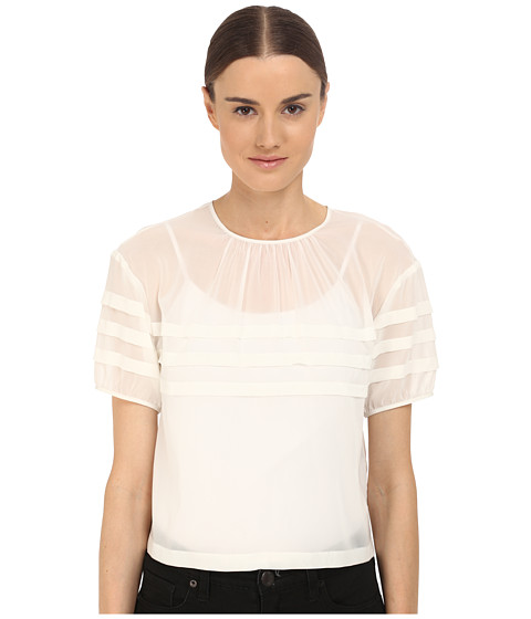 RED VALENTINO Crop Blouse with Stripe Detail 
