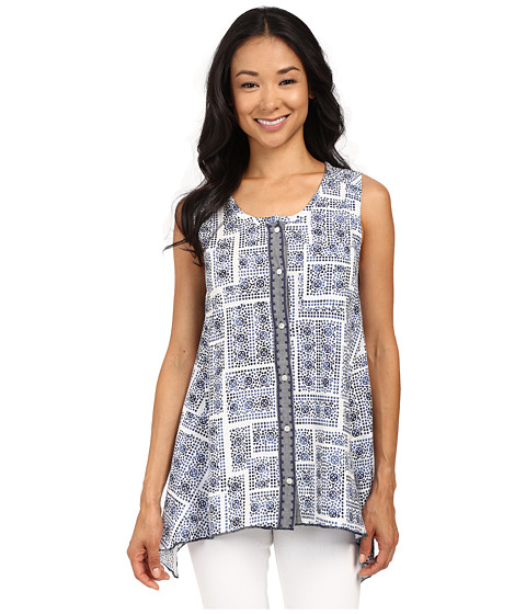 Dylan by True Grit Mosaic Sleeveless w/ Embroidered Placket 
