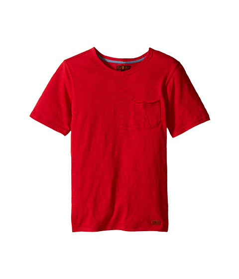 7 For All Mankind Kids Short Sleeve Slub Jersey V-Neck Pocket T-Shirt (Big Kids) 