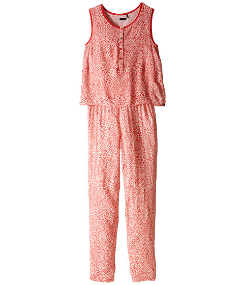 IKKS Sleeveless Printed Jumpsuit with 2-in-1 Look/Button Front/Loose Pants Fit & Elastic Waistband (Little Kids/Big Kids) 