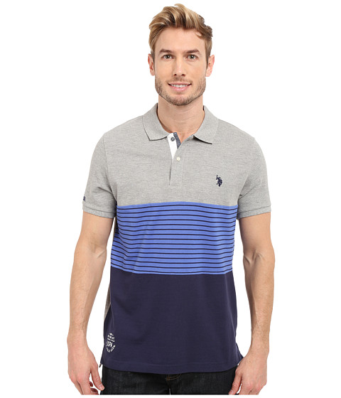 U.S. POLO ASSN. Striped Color Block Polo Shirt 