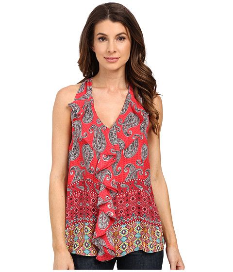 KUT from the Kloth Emma Printed Ruffle Front Top 