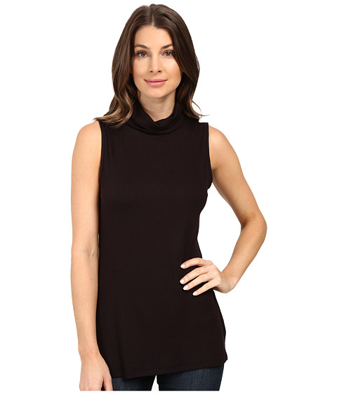 B Collection by Bobeau Sloan Ribbed Sleeveless Turtleneck Tee 