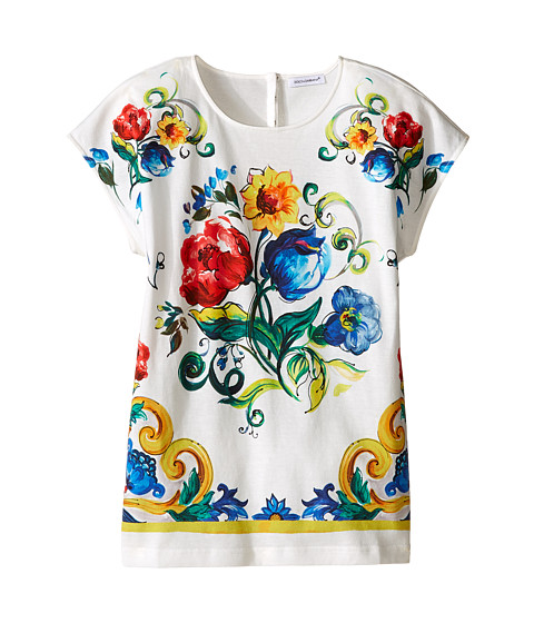 Dolce & Gabbana Kids Escape Maiolica Bouquet T-Shirt (Big Kids) 