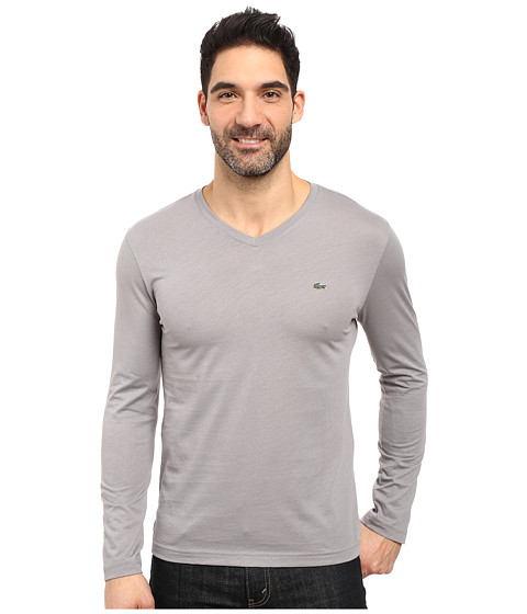 Lacoste Long Sleeve Pima Jersey V-Neck T-Shirt 