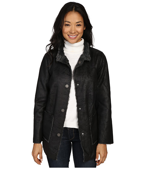 Dylan by True Grit Easy Rider Vintage Faux Leather Reversible Coat w/ Snap Closure and Pockets 