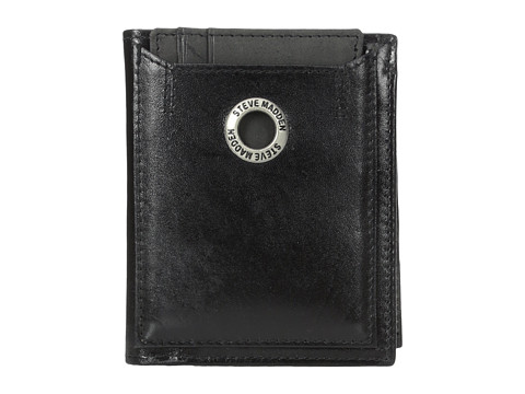 Steve Madden Grommet Glazed Leather L-Fold Wallet 