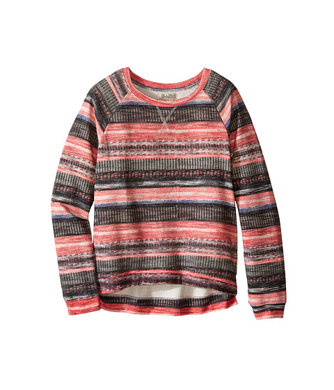 Lucky Brand Kids Printed Striped Sweatshirt in Burnout Baby Terry (Big Kids) 