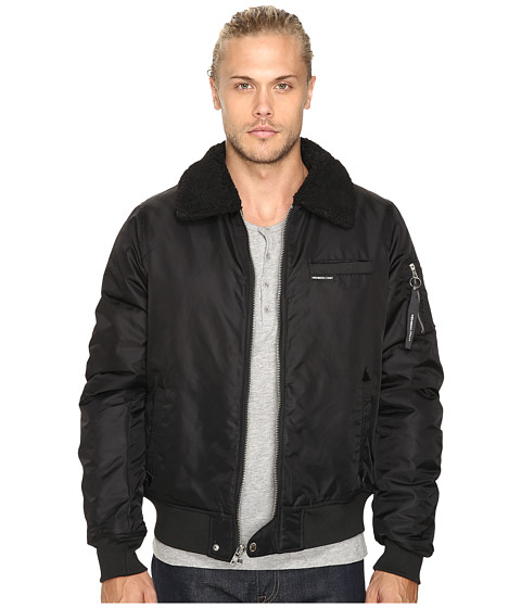 Members Only Military Bomber Jacket with Sherpa Collar 