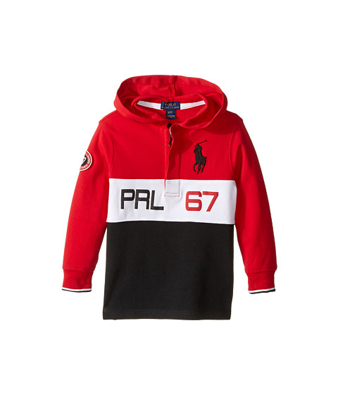 Polo Ralph Lauren Kids Jersey Long Sleeve Hooded Rugby (Toddler) 