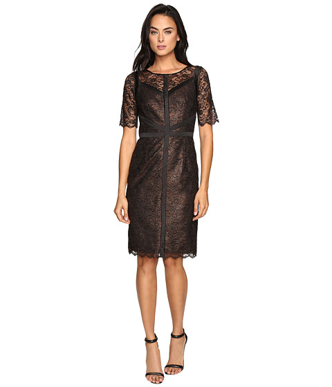 NUE by Shani Lace Dress with Black Piping Detail 