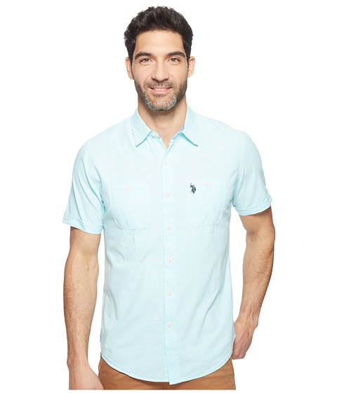 U.S. POLO ASSN. Solid Short Sleeve Slim Fit Two-Pocket Sport Shirt 
