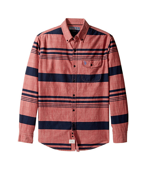 U.S. POLO ASSN. Stripe, Plaid or Print Long Sleeve Single Pocket Sport Shirt 