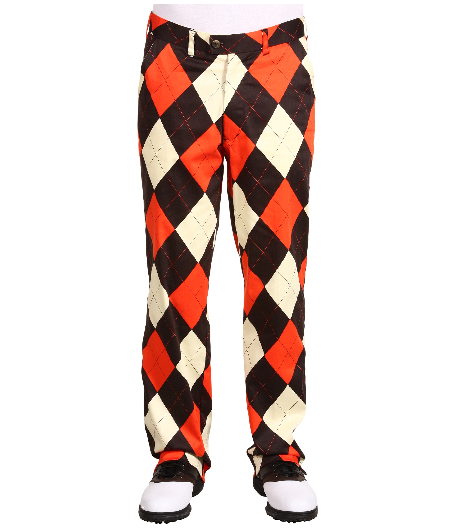 Loudmouth Golf   Orange & Black Pant