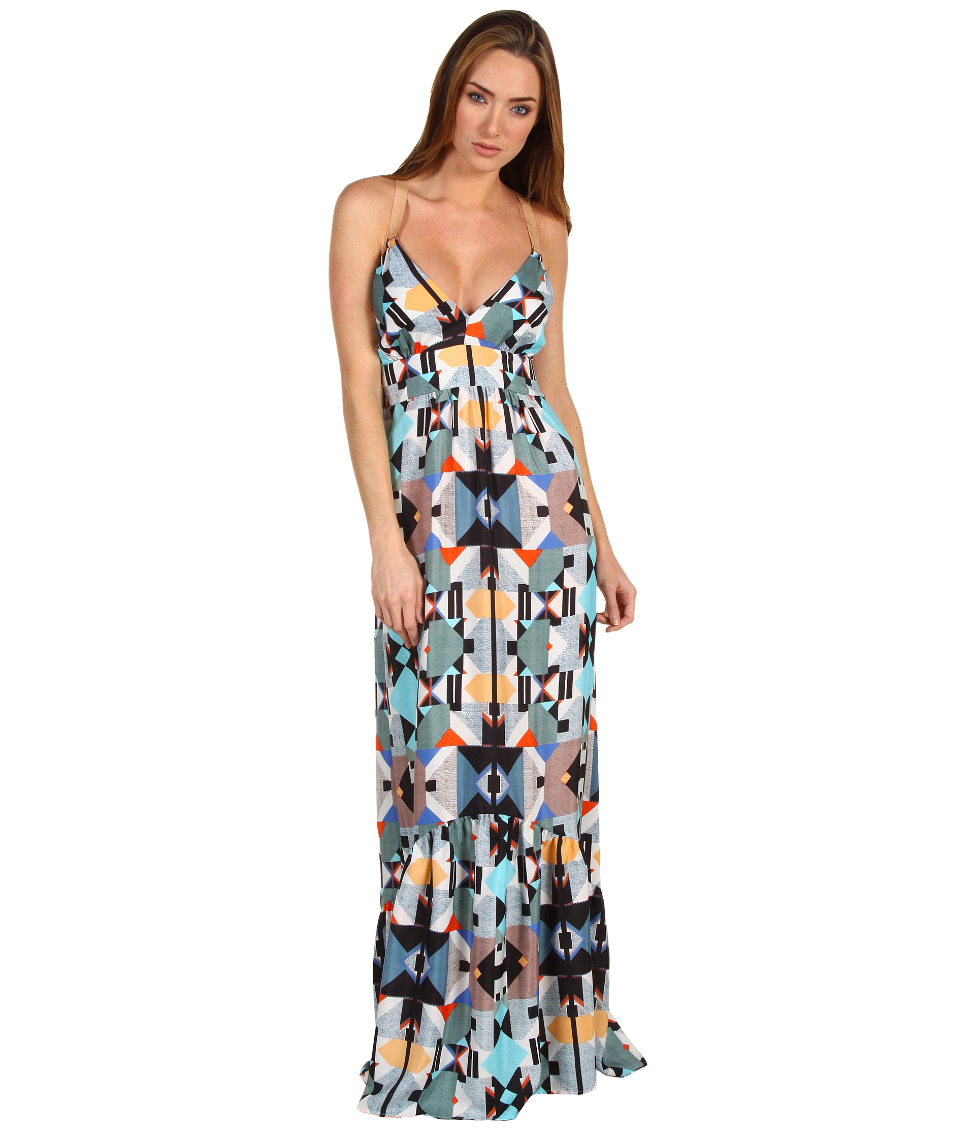 Twelfth Street by Cynthia Vincent Eden Leather Strap Maxi Dress 