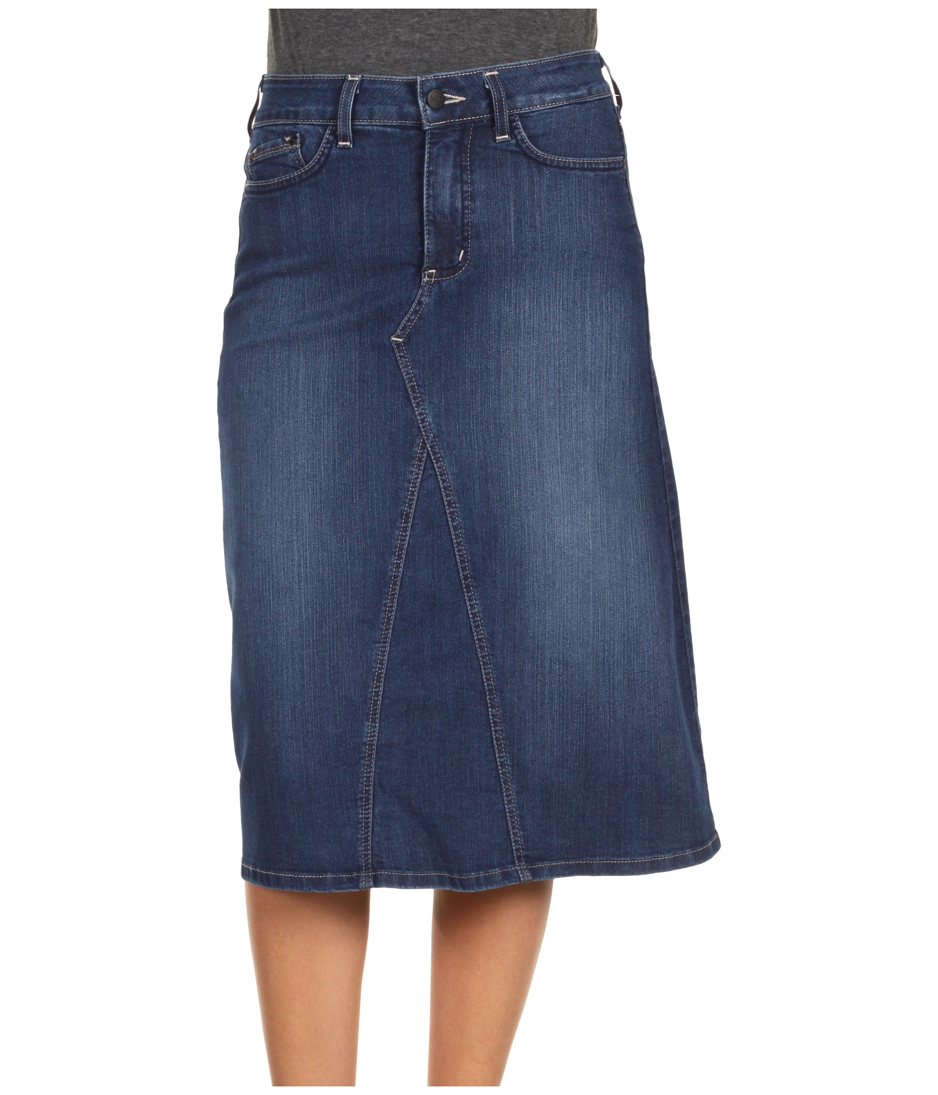 Not Your Daughters Jeans Stella Denim Mid Calf Skirt in Long Beach 