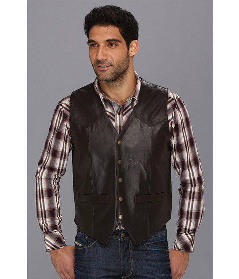 Roper Lamb Skin Western Vest with Yokes Brown Review - Men's Outerwear Vest