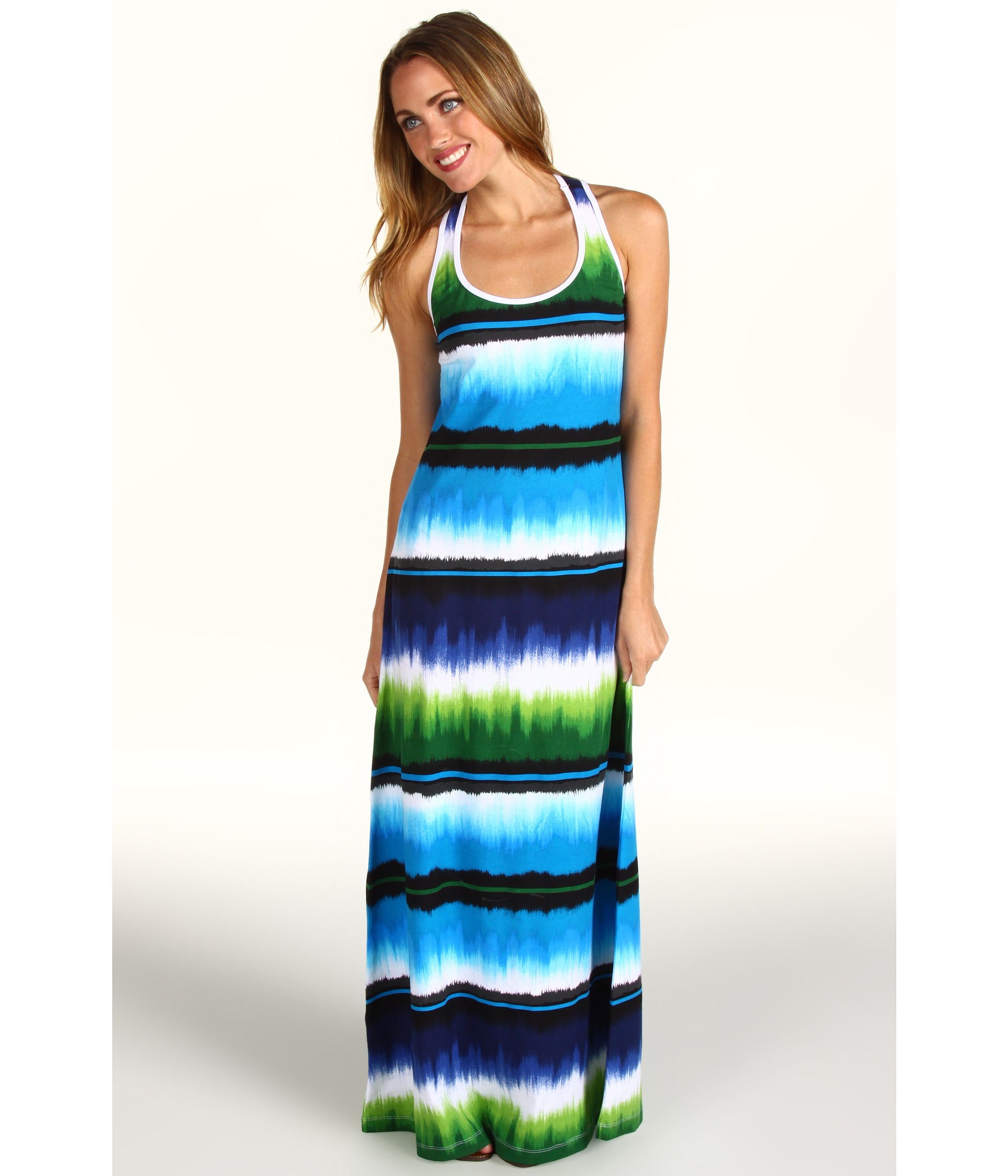 Tommy Bahama   Hazy Ikat Stripe Long Tank Dress