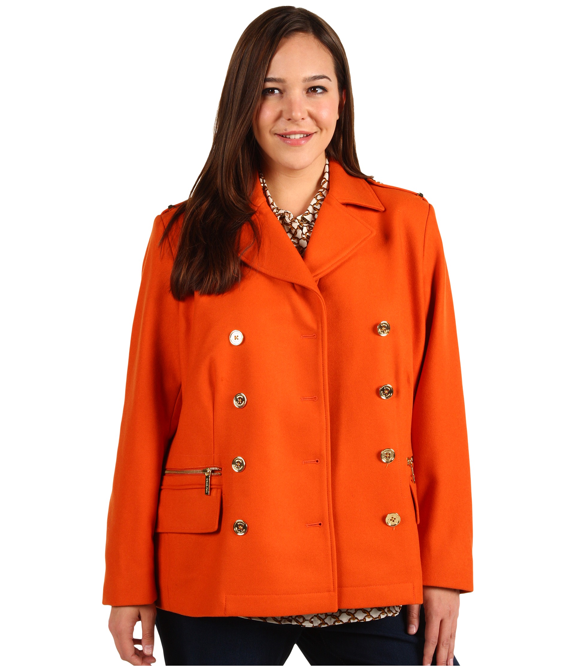 MICHAEL Michael Kors Plus Plus Size Collarless Coat $341.99 $380.00 