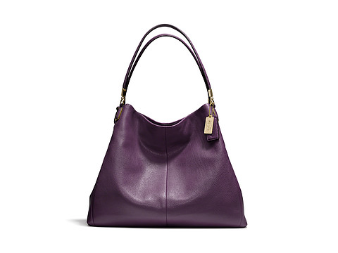 Coach Madison Phoebe Leather Shoulder Bag Light Black Violet | Shipped ...