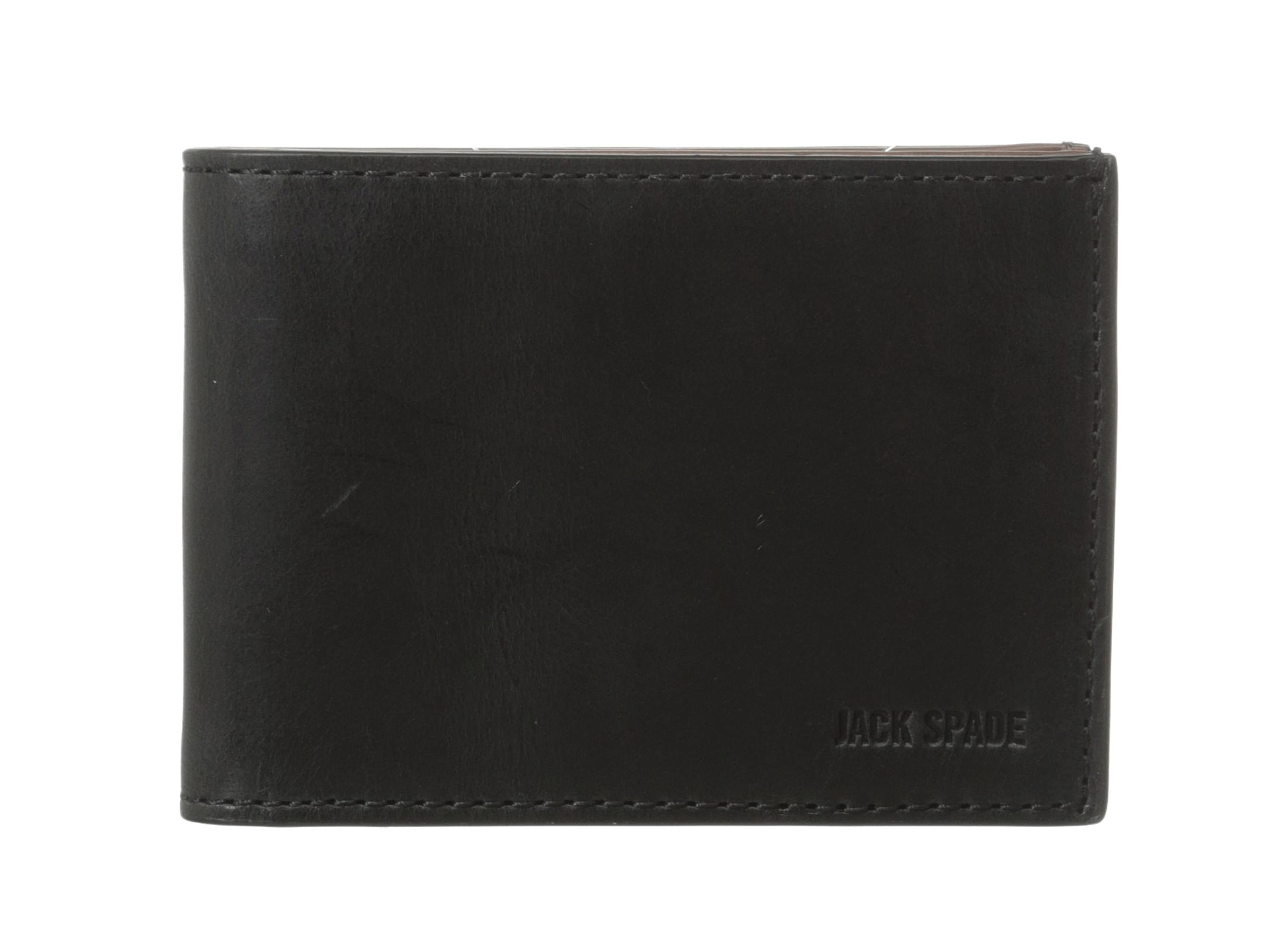 Jack Spade Mitchell Leather Index Wallet Black/Saddle