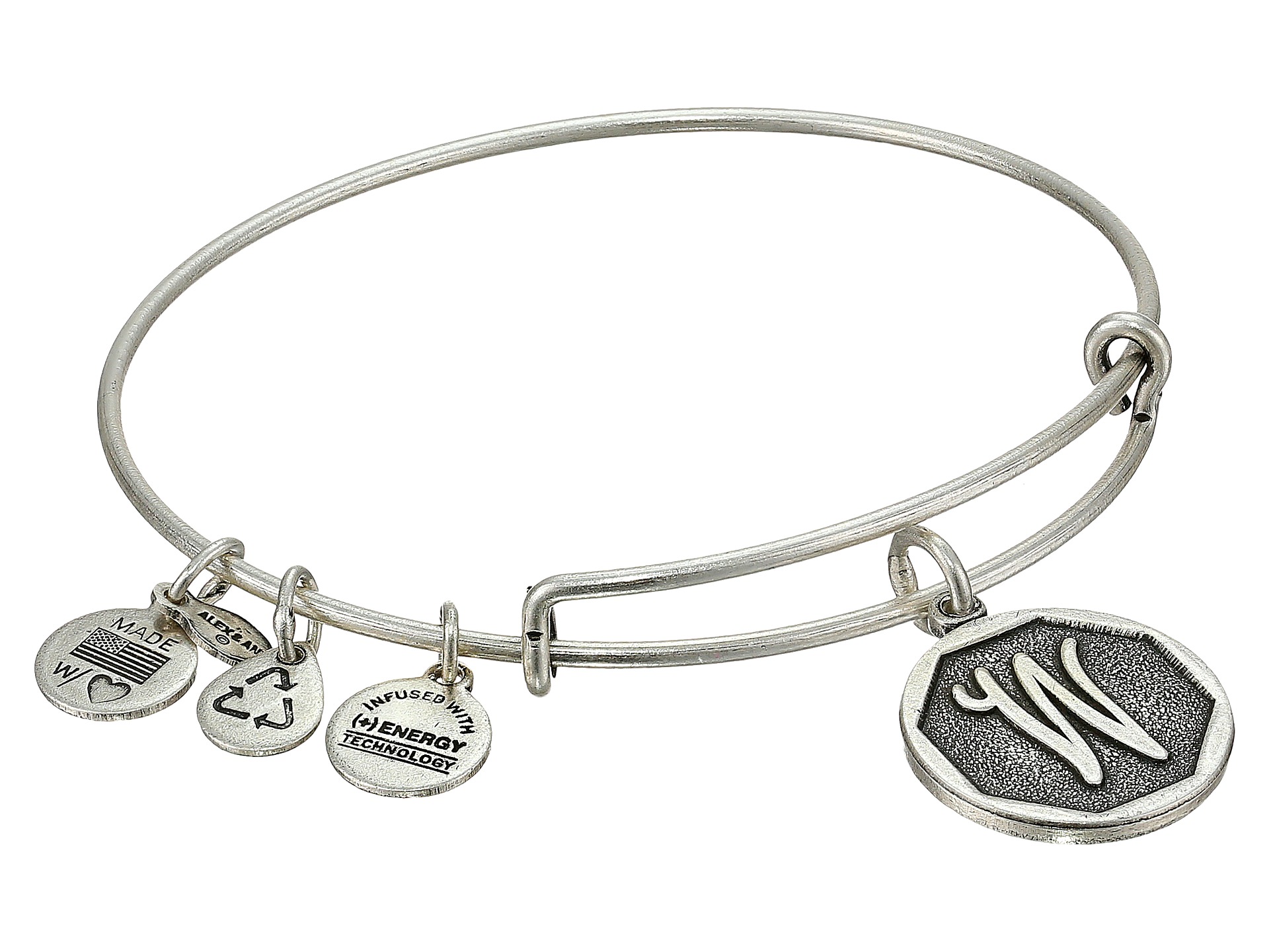 Alex and Ani Initial W Charm Bangle