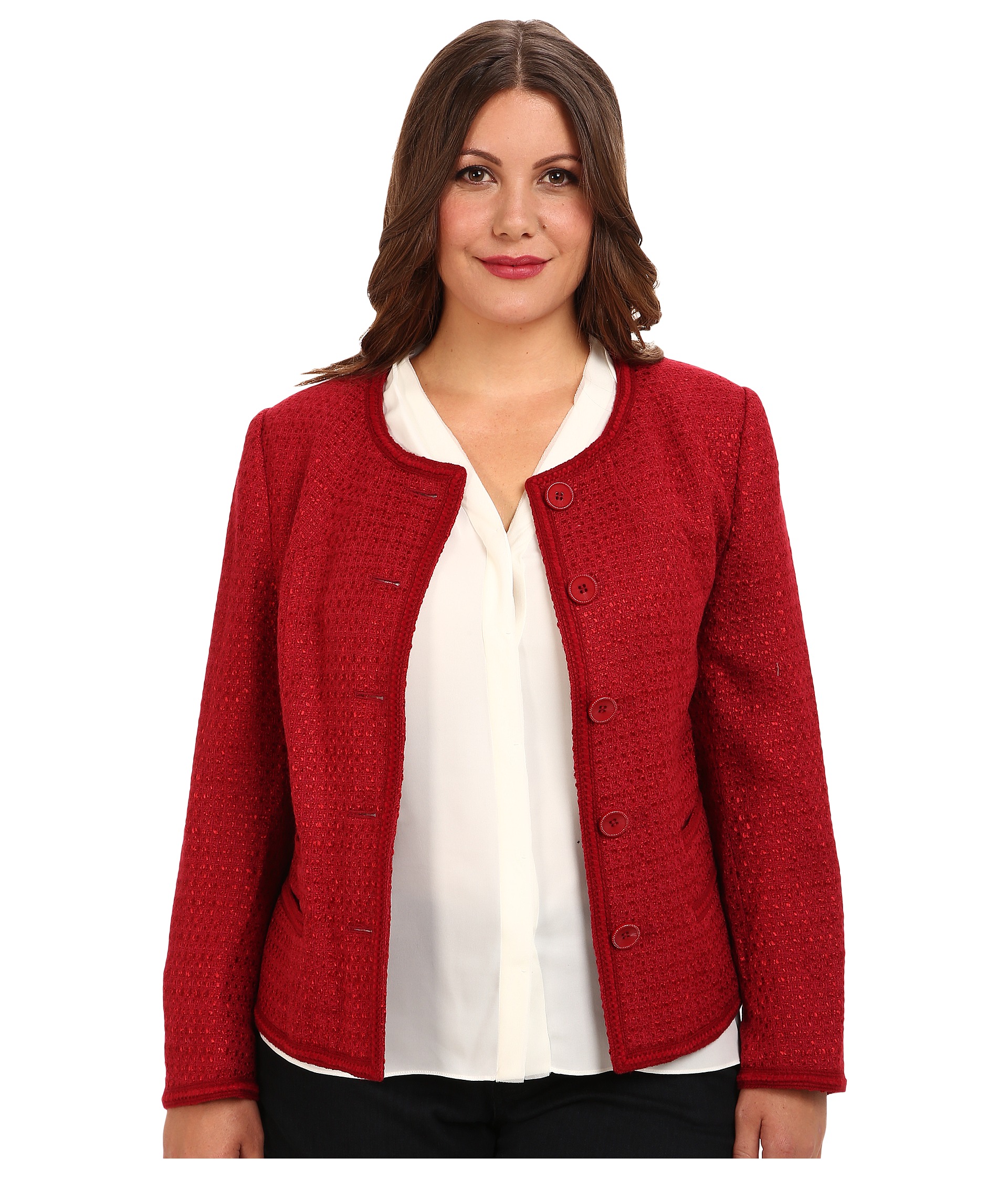 pendleton plus size cleo jacket red rock novelty weave
