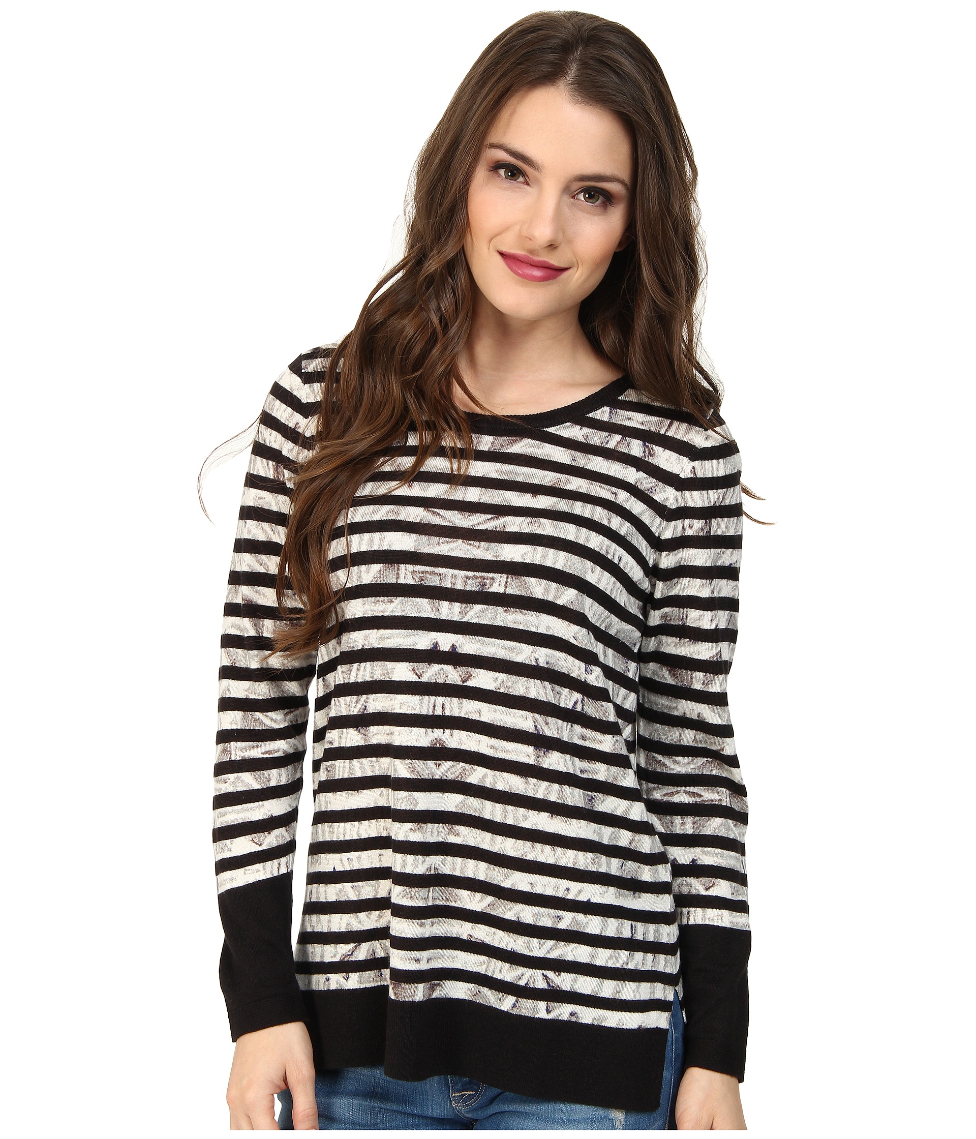 nic zoe petite enchanting stripes top tissue tee