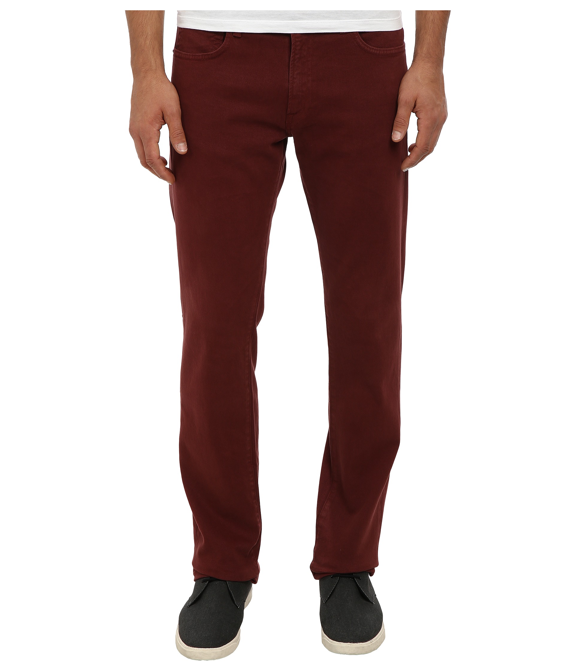 agave denim rocker glove touch flex pant in red mahogany