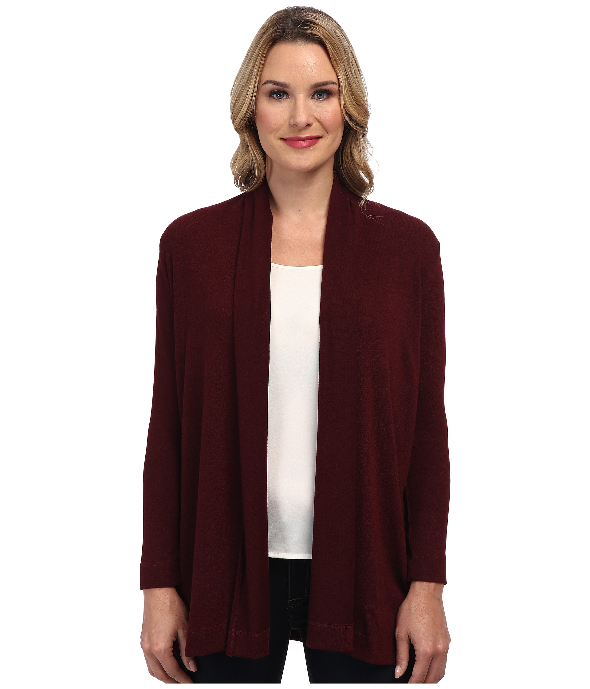 Nally & Millie Long Sleeve Open Front Sweater Cardigan Tawney