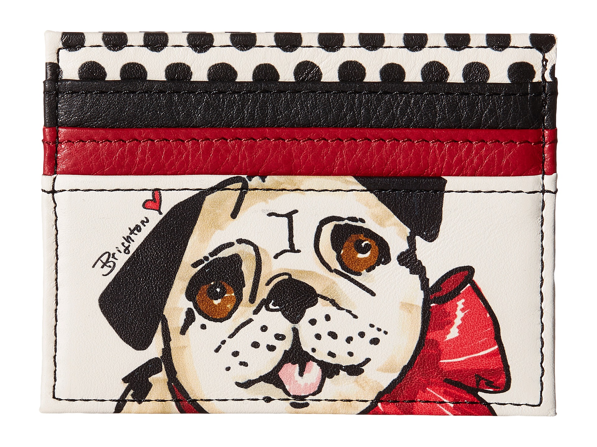 Brighton Fashionista Paris Pug Card Case Multi