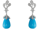 Sea Leaf Turquoise/Diamond Earrings