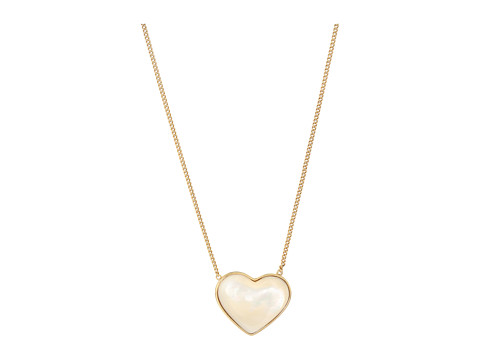 Tory Burch Amore Heart Pendant Necklace Mother-of-Pearl/Tory Gold ...