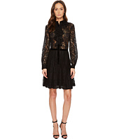 The Kooples - Contrasting Lace Dress with Jewel Buttons