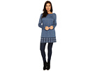 Buffalo Check Terry Long Sleeve Raglan Tunic with Buffalo Check Hem