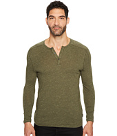 John Varvatos Star U.S.A. - Long Sleeve Knit Henley with Vertical Pickstitch Sleeve Seam Detail K3253T3B