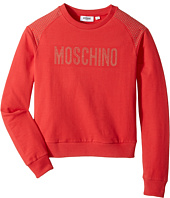 Moschino Kids - Long Sleeve Sweat Top w/ Logo and Shoulder Studs (Big Kids)