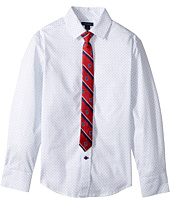 Tommy Hilfiger Kids - Long Sleeve Stretch Shirt with Tie (Big Kids)