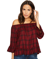 BB Dakota - Laurian Off the Shoulder Plaid Top